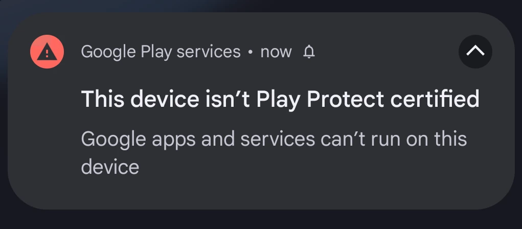 Play Protect notification