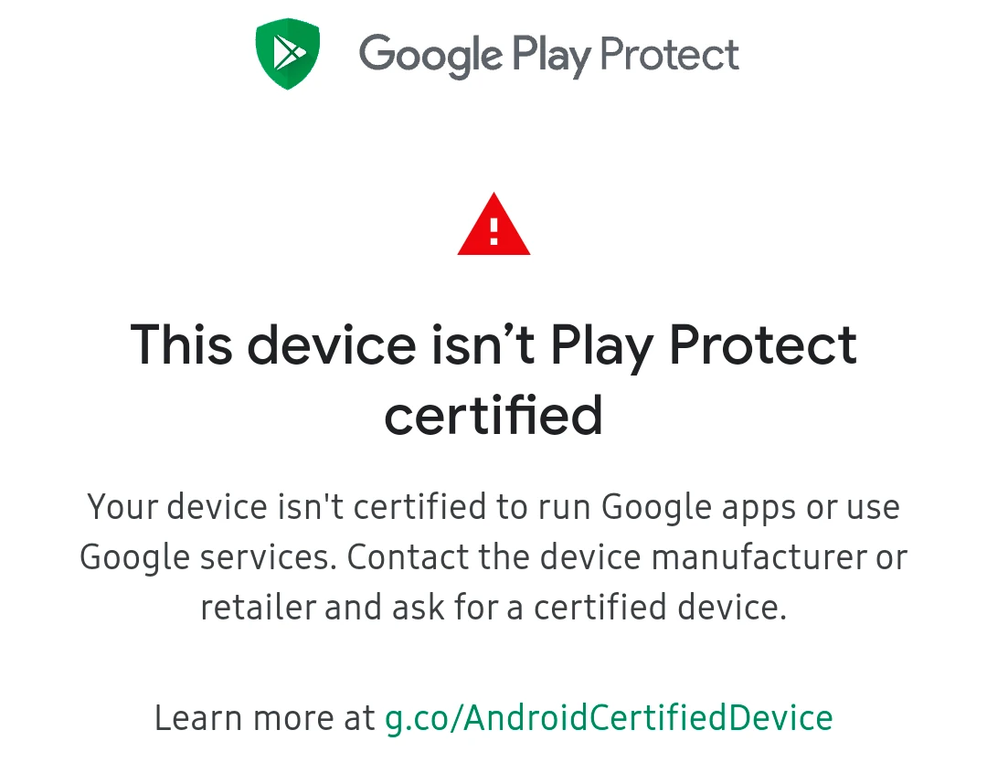 Message that you cannot sign in to your Google account