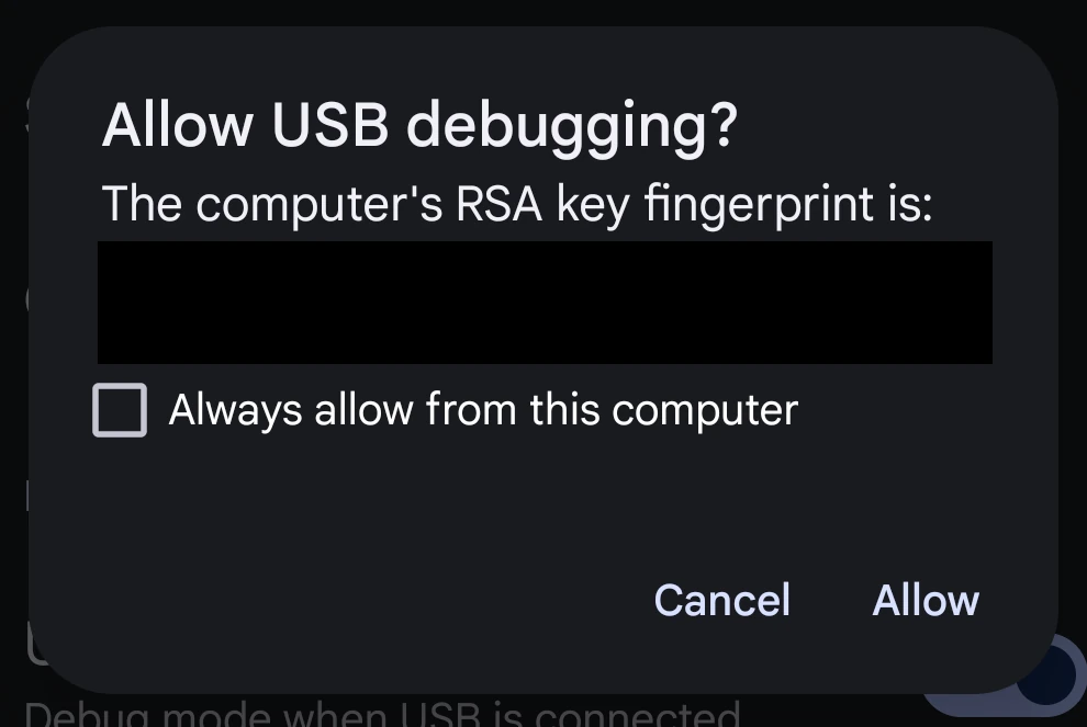 Allow for USB debugging